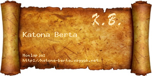 Katona Berta névjegykártya