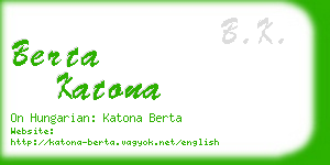 berta katona business card